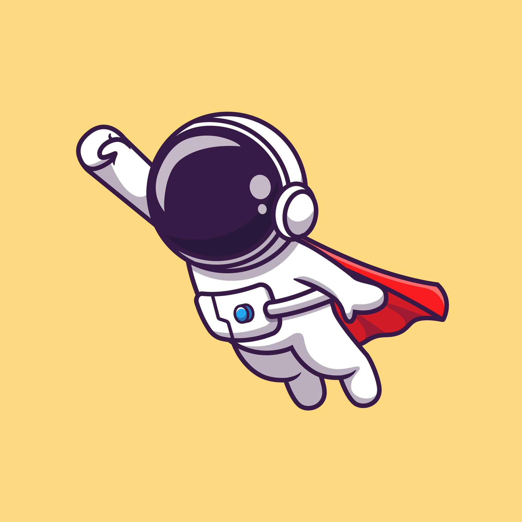 Cartoon astronaut flying in a superman pose, much like how I finished this race.